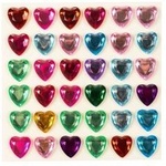 Arpex Self-adhesive crystal hearts 36pcs