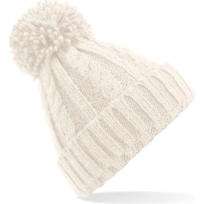 Beechfield Elegantní pletená melange čepice Krémová