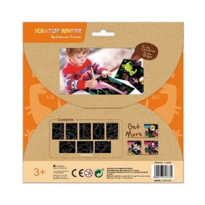 Škrabací obrázky 8ks Dinosauři