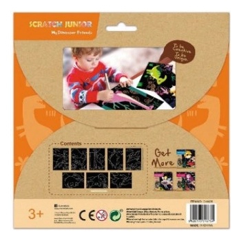 Škrabací obrázky 8ks Dinosauři