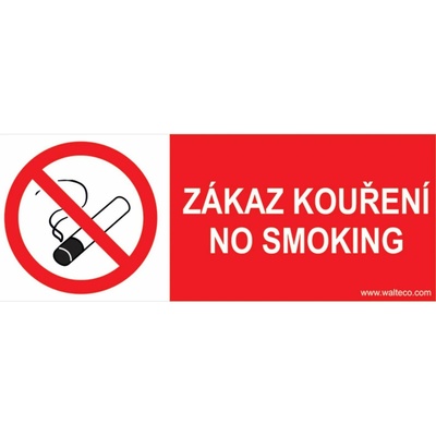 Walteco Zákaz kouření, No smoking 210x80mm, samolepka , 20011