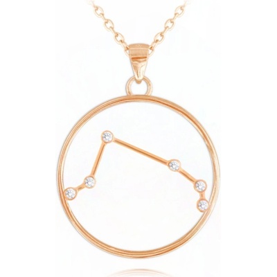 Minet Rose gold náhrdelník Stars baran Czech Crystal JMAS9504RN45