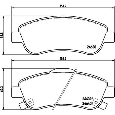 BREMBO Sada brzdových platničiek kotúčovej brzdy P28045