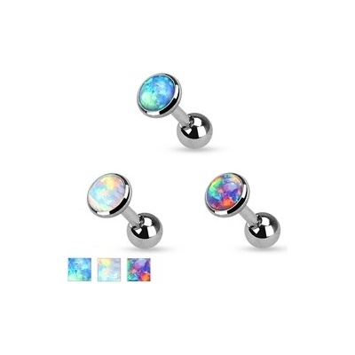 Piercingate činka do ucha opal kamínek PNC00070 bílá