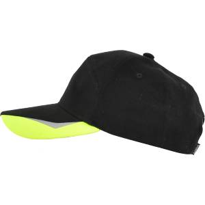 Sara Workwear Черна шапка с козирка и сигнален елемент Comfort Plus (1-14-620-25-27-1)