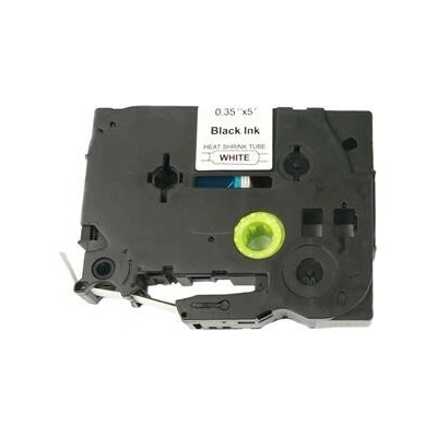 Smršťovací bužírka - BROTHER HSe-221 - 9 mm bílá - černý tisk - kompatibilní