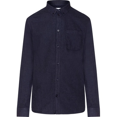 KnowledgeCotton Apparel Мъжка риза с копчета KnowledgeCotton Apparel Regular Fit Melangé Flannel Shirt - Total Eclipse - размер 3XL (033-2931-0416)