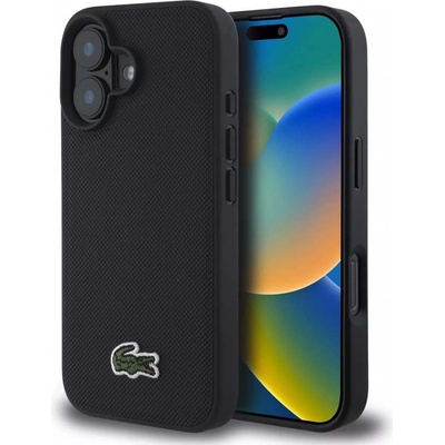 Lacoste Iconic Petit Pique Woven Logo MagSafe pouzdro pro iPhone 16 Black