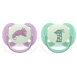 Philips Avent Pacifier Ultra Soft NightTime SCF094/04, 6-18 м. , 2 броя (SCF094/04)