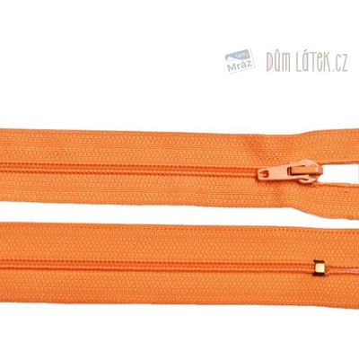 Zips špirálový 3mm nedeliteľný 12 cm oranžová