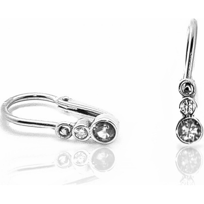 Jan Kos jewellery zlaté náušnice s bílým kamenem 31505828