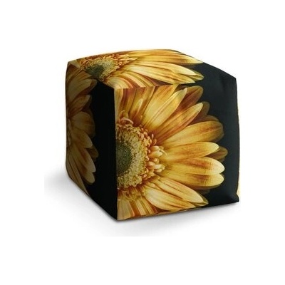 Sablio Taburet Cube žlutá gerbera: 40x40x40 cm