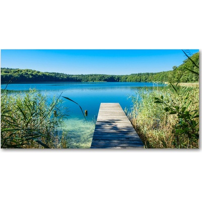 Foto obraz sklenený horizontálny Mólo nad jazerom 100x50 cm