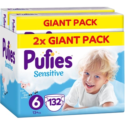 pufies Бебешки пелени Pufies Sensitive 6, 13+ kg, 132 броя, Giant Pack (3800024036491)