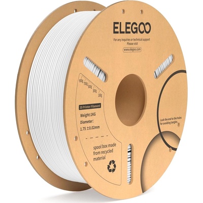 Elegoo PLA+ -1.75mm-1KG-Cardboard Spool-White (50.203.0049)