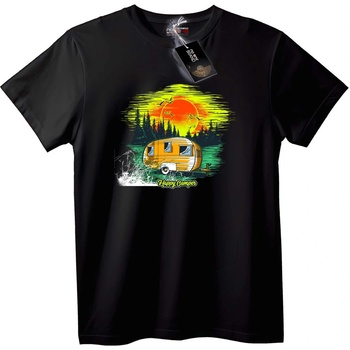 NOONEBRAND Тениска със залез за щастлив лагерник - XL, Black