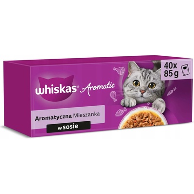 WHISKAS Aromatická Směs v omáčce, 40x85 g