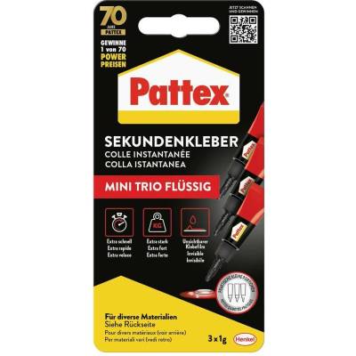Pattex Mini Trio Flüssig sekundové lepidlo PSMT3 3 g