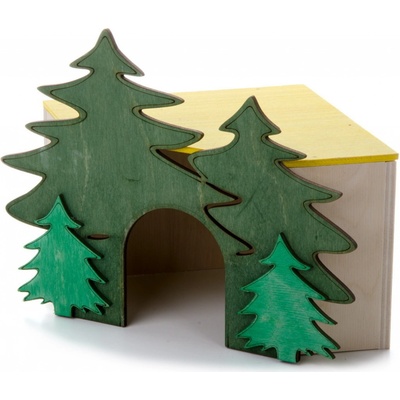 JK ANIMALS domček Les rohový pre morčata 15 x 15 x 16 cm