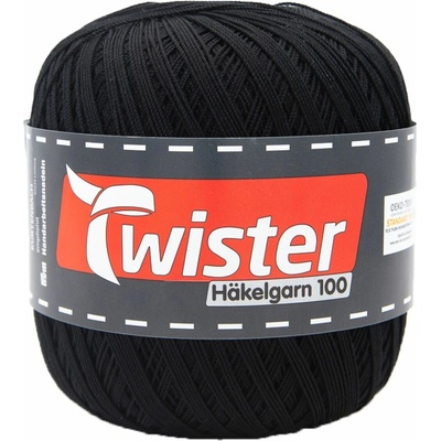 Pletací příze Kurtenbach Twister Häkelgarn 100 Barva: 90 SCHWARZ