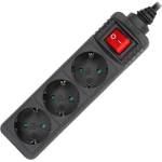 Xmart Разклонител с ключ Xmart GNB-03K, 3 гнезда, 3.0 м, Черен (7258)
