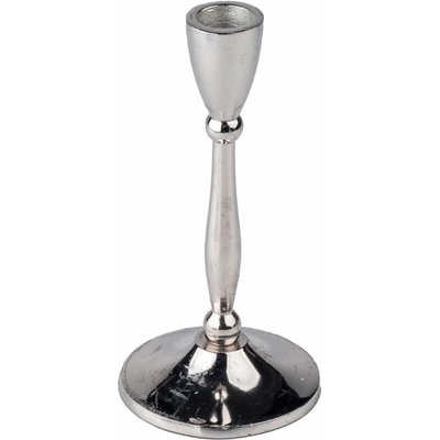 Koopmann International Hliníkový svícen na kónickou svíčku 85 × 170 mm, stříbrný