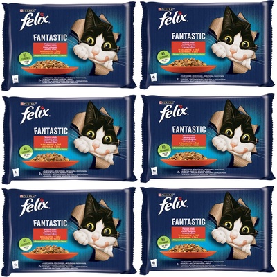 Felix Fantastic ké želé z kuracieho a hovädzieho mäsa 12 x 4 x 85 g