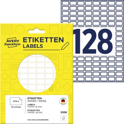 Avery Zweckform 3306 Etikety na ruční popis 13 x 8 mm 3.712 ks bílé
