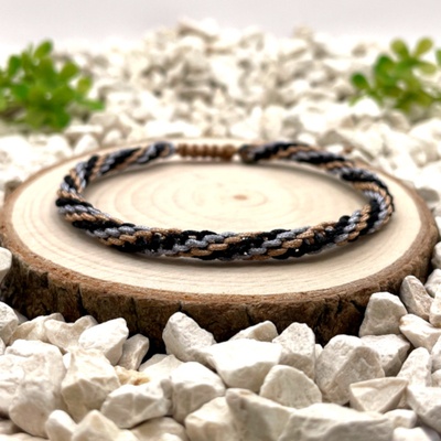 Certom Vícebarevný náramek přátelství - hnědá, černá, šedá 0246