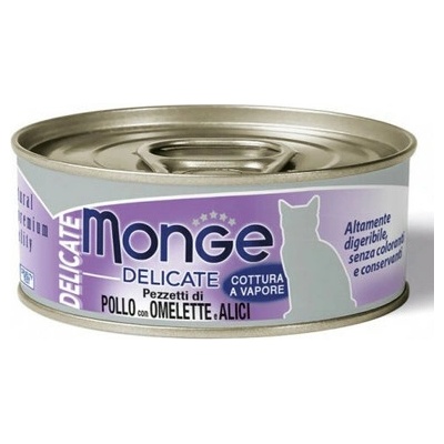 MONGE Delicate Cat Kura omeleta a ančovičky 80 g