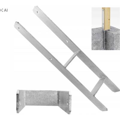 Domax Pätka stĺpa pozinkovaná oceľ 60 cm 14,1 cm 6 mm