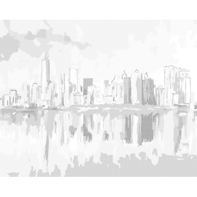 ZUTY Bodkovanie - NEW YORK V ODRAZE VODY Rámovanie: vypnuté plátno na rám, Rozmer: 40x50 cm