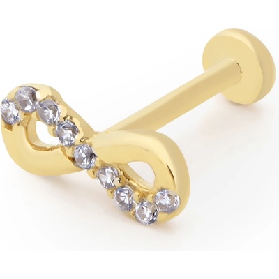 Lillian Vassago Zlatý piercing labreta nekonečno zdobené zirkony LLV92-GPI064LB