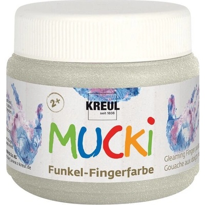 Trblietavé prstové farby MUCKI 150 ml strieborná