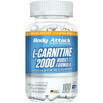 Image 1 of Body Attack Sports Nutrition L-Carnitine 2000 mg Boost Formula [100 капсули]