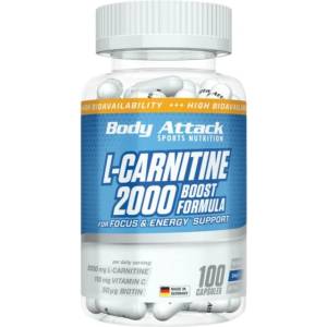 Body Attack Sports Nutrition L-Carnitine 2000 mg Boost Formula [100 капсули]