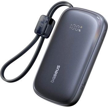 Baseus Външна батерия с вграден USB-C и Lightning кабел и USB-C, USB-А портове - Baseus Qpow3 Ultra EnerFill Power Bank With USB-C And Lightning Cable 22.5W 10000mAh (черен) (E0027L00)