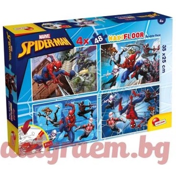 Lisciani Пъзел LISCIANI 100385 - 4 x 48 части - Спайдърмен, Spiderman, двулицеви пъзели (LI100385)