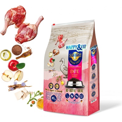 Happy&Fit Superior GF Hypoallergen Ente 10 kg