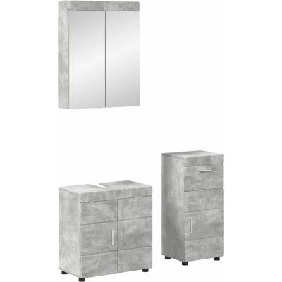 vidaXL Комплект мебели за баня TULUM 3 pcs Циментено сиво (3398027)