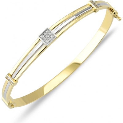 Lillian Vassago pevný zlatý náramek se zirkony LLV83-GB003