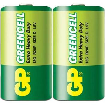 Image 1 of GP Batteries Цинк карбонова батерия GP Greencell 13G-S2, R20, 2 бр. в опаковка - shrink, 1.5V (GP-BM-13G-S2)