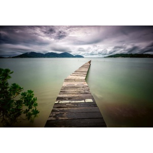 DIMEX ART Флизелинов фототапет дървен кей 375 x 250 см