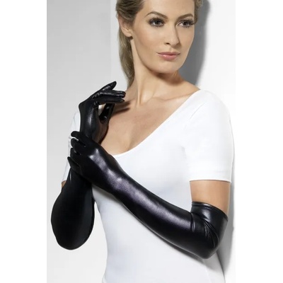 Fever Wet Look Gloves 44039 Black