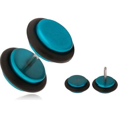 Šperky eshop Azurově modrý fake plug do ucha akrylová kolečka PC01.20