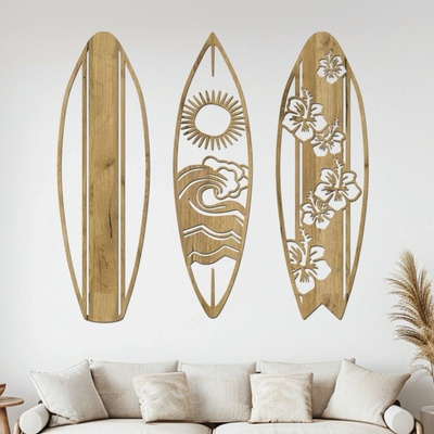 dřevo života Dřevěný obraz SURF ALOHA Zvolte barvu dekoru: Dub zlatý, Rozměry (cm): 100x95