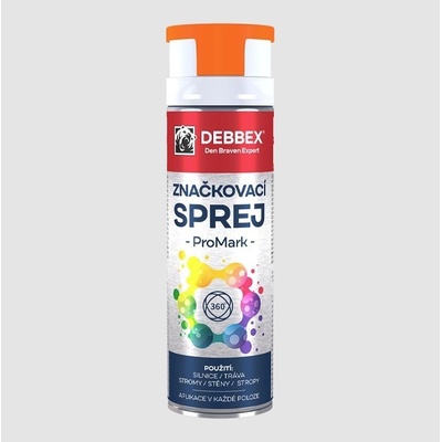 Den Braven Debbex Promark značkovací sprej 500 ml oranžová