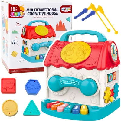 Lean Toys Vzdelávací dom interaktívny triedič hrkálok znie farebne