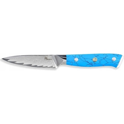 Nôž na lúpanie Paring 95 mm Dellinger Blue Stone Damascus
