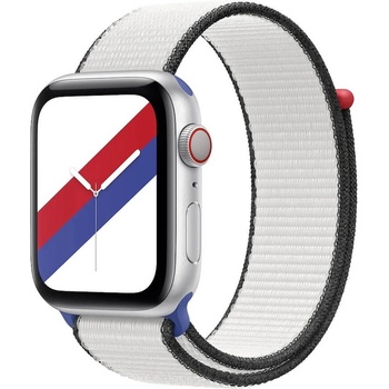 Apple Оригинална текстилна каишка за Apple Watch 42мм, 44мм, 45мм, 46мм, Ultra, Ultra 2 49мм - Apple South Korea Sport Loop (бял-черен) (mxuc2zm/a)